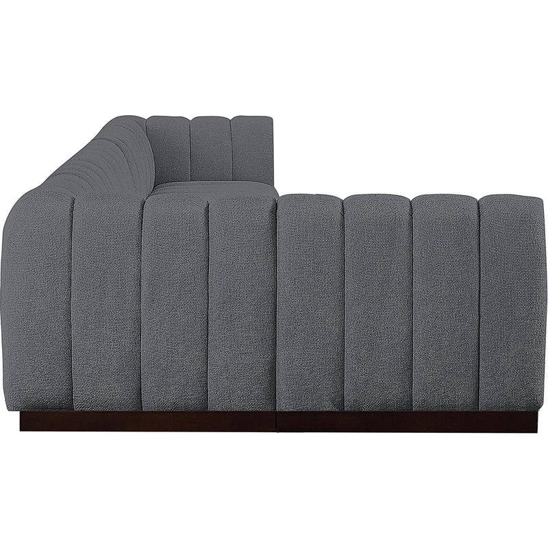 Meridian Quinn Grey Chenille Fabric Modular Sectional IMAGE 7