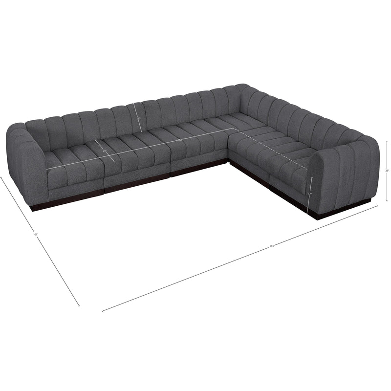 Meridian Quinn Grey Chenille Fabric Modular Sectional IMAGE 15