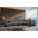 Meridian Quinn Grey Chenille Fabric Modular Sectional IMAGE 2