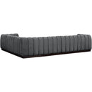 Meridian Quinn Grey Chenille Fabric Modular Sectional IMAGE 3