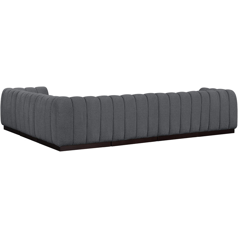 Meridian Quinn Grey Chenille Fabric Modular Sectional IMAGE 3