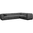 Meridian Quinn Grey Chenille Fabric Modular Sectional IMAGE 4