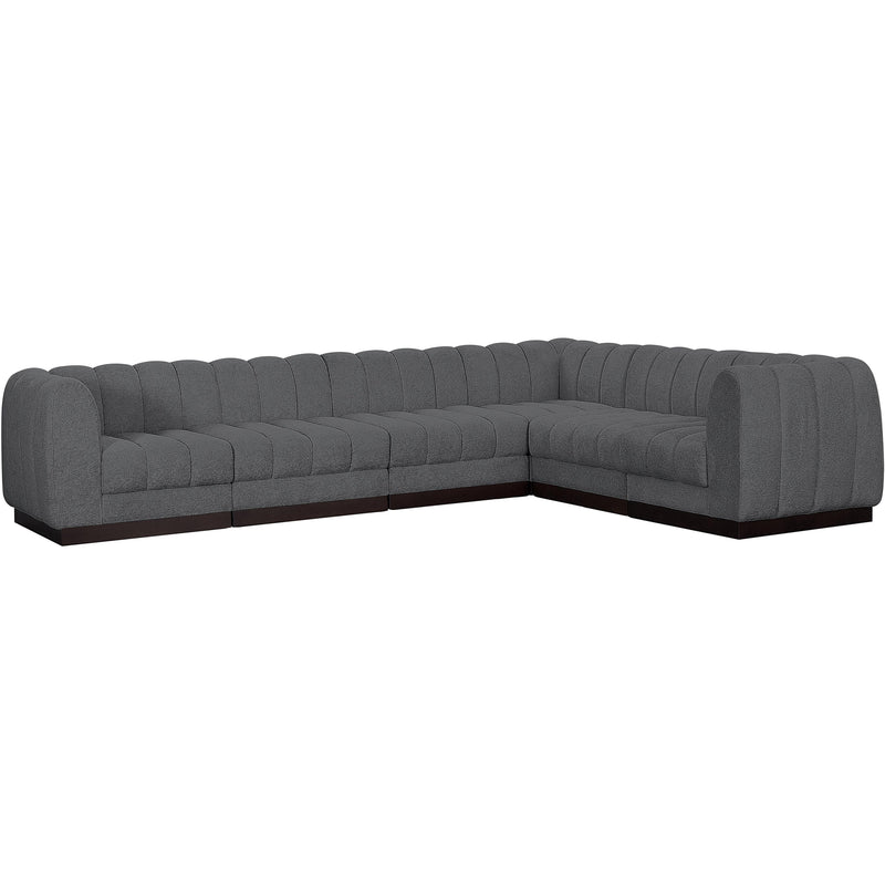 Meridian Quinn Grey Chenille Fabric Modular Sectional IMAGE 4