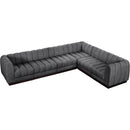 Meridian Quinn Grey Chenille Fabric Modular Sectional IMAGE 5