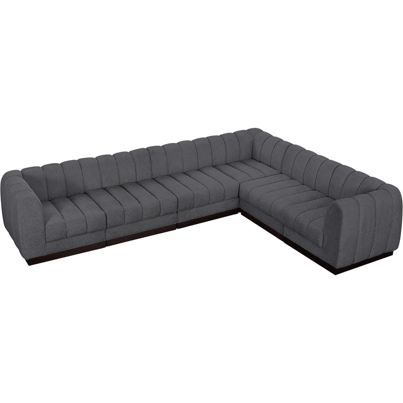 Meridian Quinn Grey Chenille Fabric Modular Sectional IMAGE 5