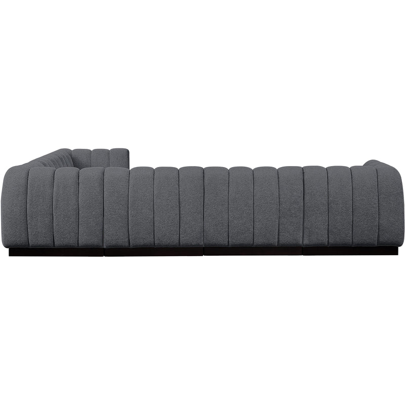 Meridian Quinn Grey Chenille Fabric Modular Sectional IMAGE 6