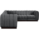 Meridian Quinn Grey Chenille Fabric Modular Sectional IMAGE 7