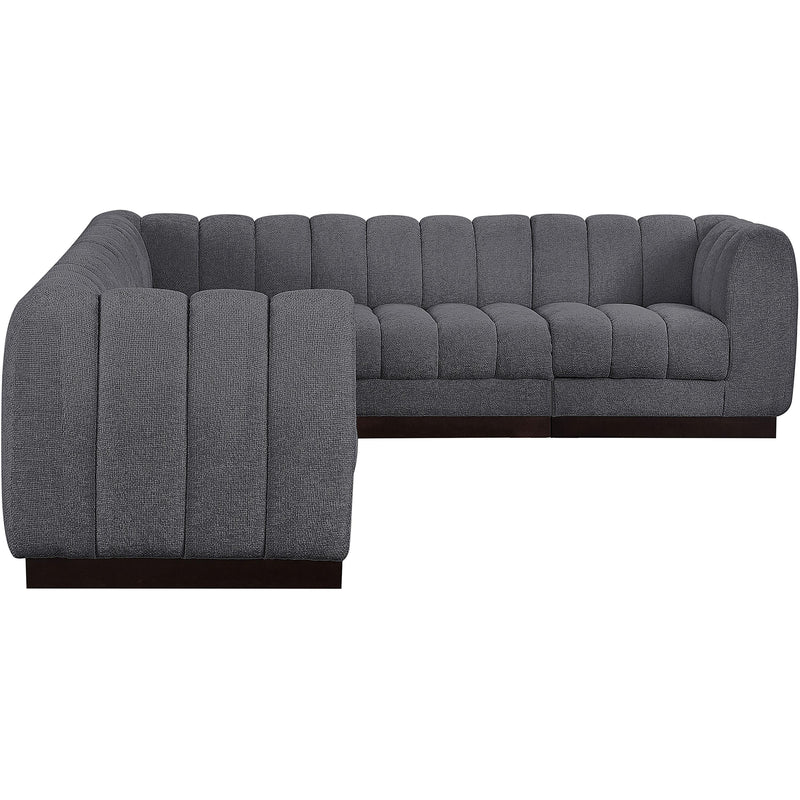 Meridian Quinn Grey Chenille Fabric Modular Sectional IMAGE 7