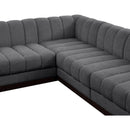 Meridian Quinn Grey Chenille Fabric Modular Sectional IMAGE 10