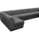 Meridian Quinn Grey Chenille Fabric Modular Sectional IMAGE 16