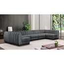 Meridian Quinn Grey Chenille Fabric Modular Sectional IMAGE 2