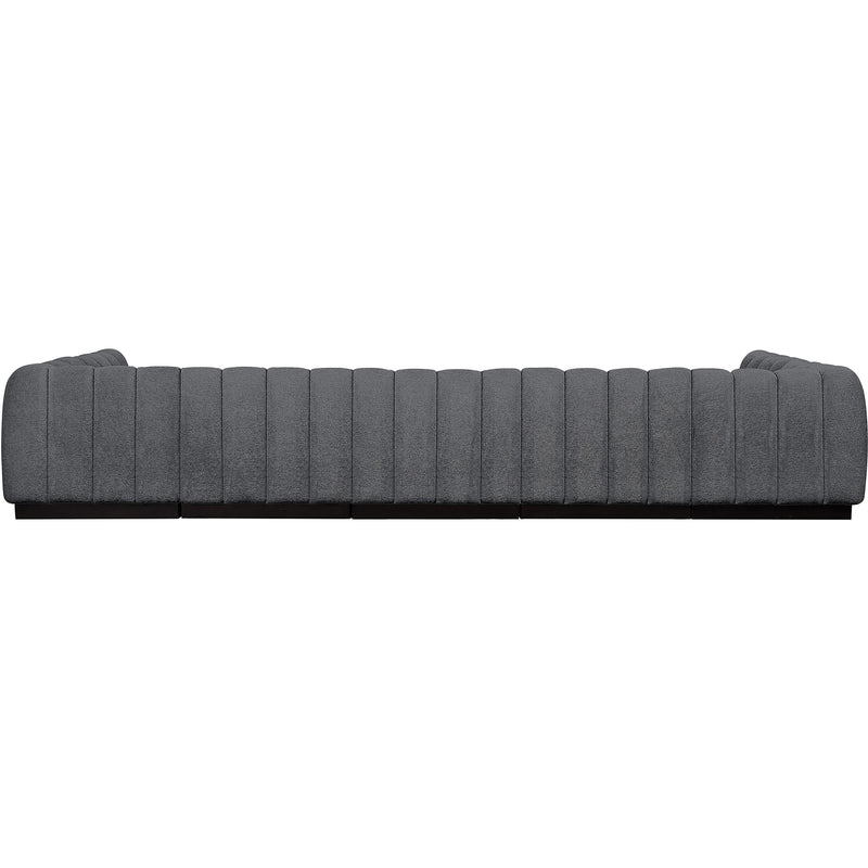 Meridian Quinn Grey Chenille Fabric Modular Sectional IMAGE 3
