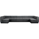 Meridian Quinn Grey Chenille Fabric Modular Sectional IMAGE 4