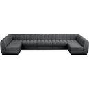 Meridian Quinn Grey Chenille Fabric Modular Sectional IMAGE 5