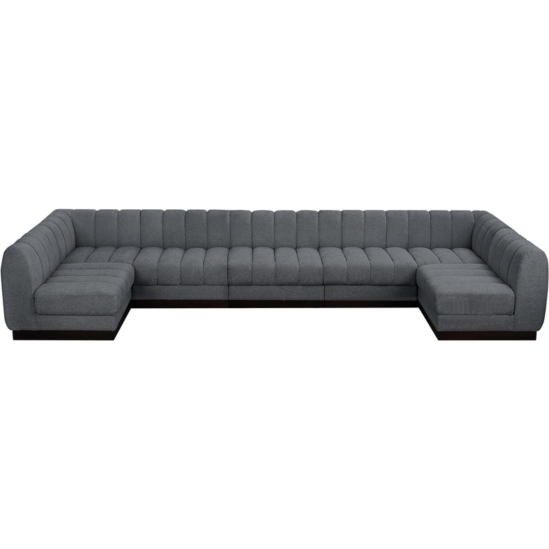 Meridian Quinn Grey Chenille Fabric Modular Sectional IMAGE 5