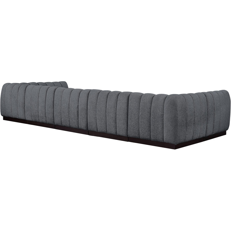 Meridian Quinn Grey Chenille Fabric Modular Sectional IMAGE 6