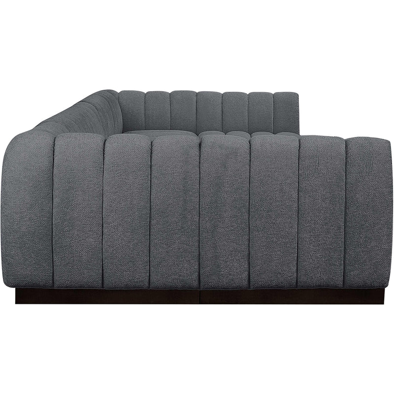 Meridian Quinn Grey Chenille Fabric Modular Sectional IMAGE 7