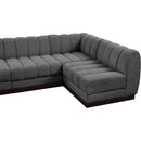 Meridian Quinn Grey Chenille Fabric Modular Sectional IMAGE 12