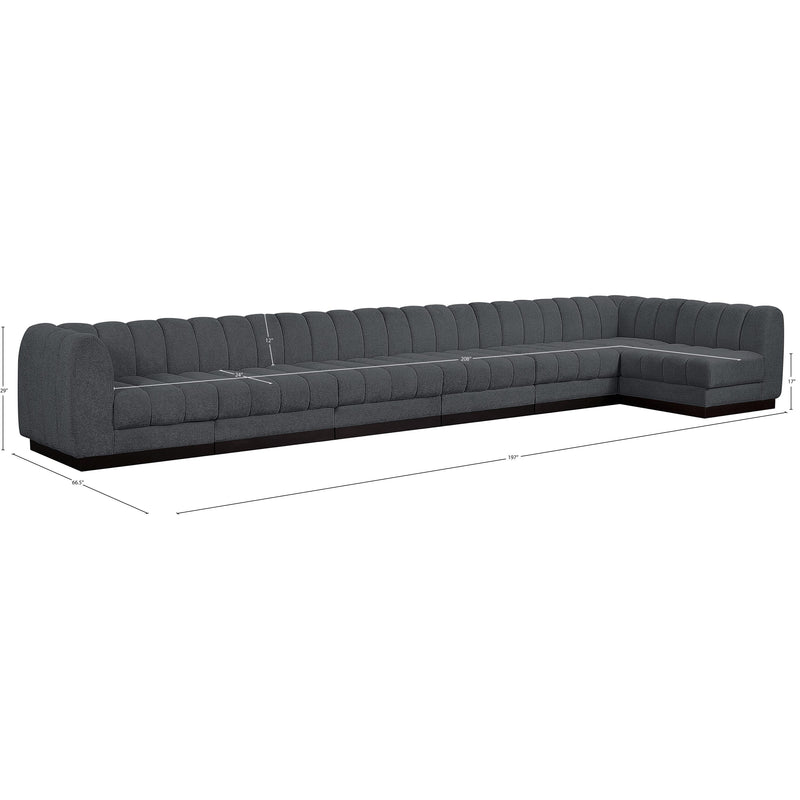 Meridian Quinn Grey Chenille Fabric Modular Sectional IMAGE 18
