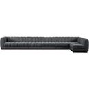 Meridian Quinn Grey Chenille Fabric Modular Sectional IMAGE 4