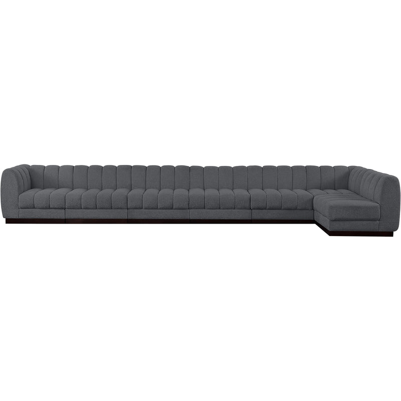 Meridian Quinn Grey Chenille Fabric Modular Sectional IMAGE 4
