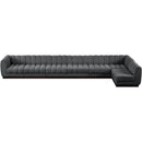 Meridian Quinn Grey Chenille Fabric Modular Sectional IMAGE 5