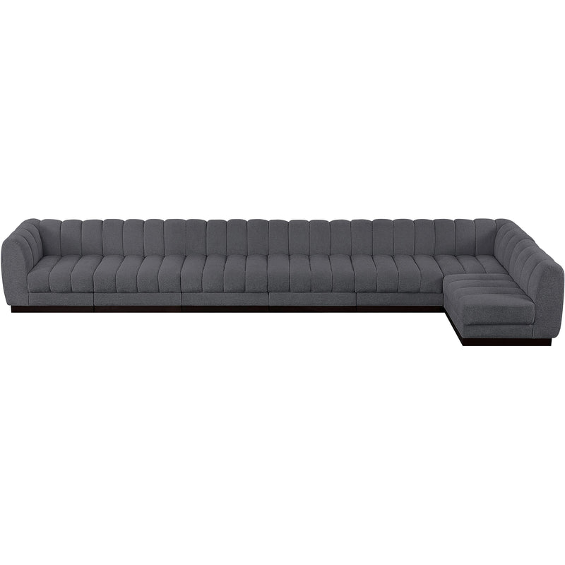 Meridian Quinn Grey Chenille Fabric Modular Sectional IMAGE 5