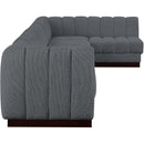 Meridian Quinn Grey Chenille Fabric Modular Sectional IMAGE 7