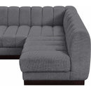 Meridian Quinn Grey Chenille Fabric Modular Sectional IMAGE 13