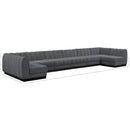 Meridian Quinn Grey Chenille Fabric Modular Sectional IMAGE 19