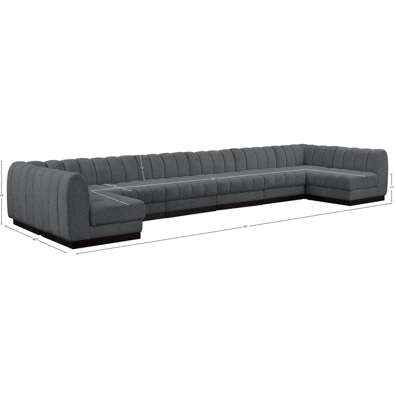 Meridian Quinn Grey Chenille Fabric Modular Sectional IMAGE 20