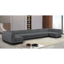 Meridian Quinn Grey Chenille Fabric Modular Sectional IMAGE 2