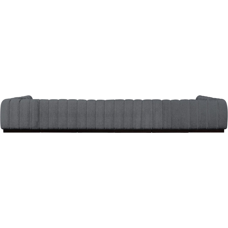 Meridian Quinn Grey Chenille Fabric Modular Sectional IMAGE 3