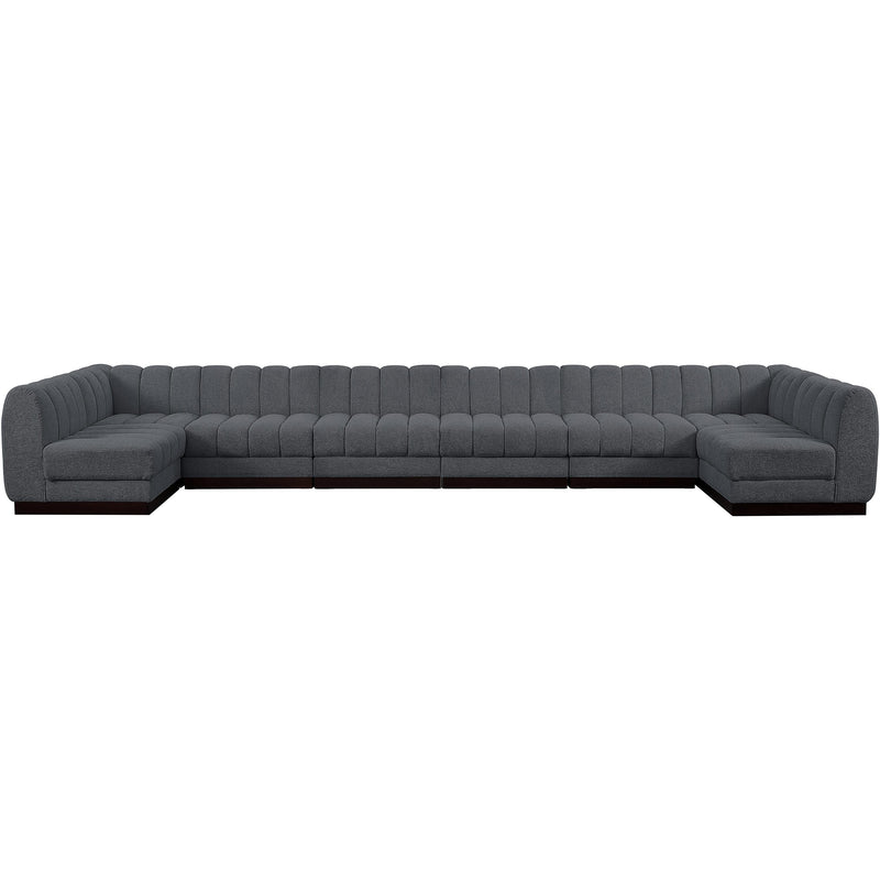 Meridian Quinn Grey Chenille Fabric Modular Sectional IMAGE 4