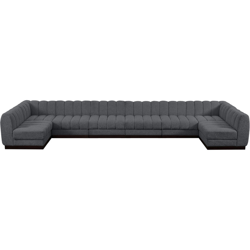 Meridian Quinn Grey Chenille Fabric Modular Sectional IMAGE 5