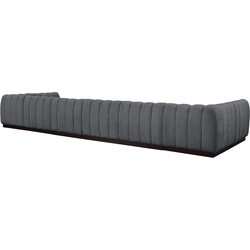 Meridian Quinn Grey Chenille Fabric Modular Sectional IMAGE 6