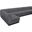 Meridian Quinn Grey Chenille Fabric Modular Sectional IMAGE 13