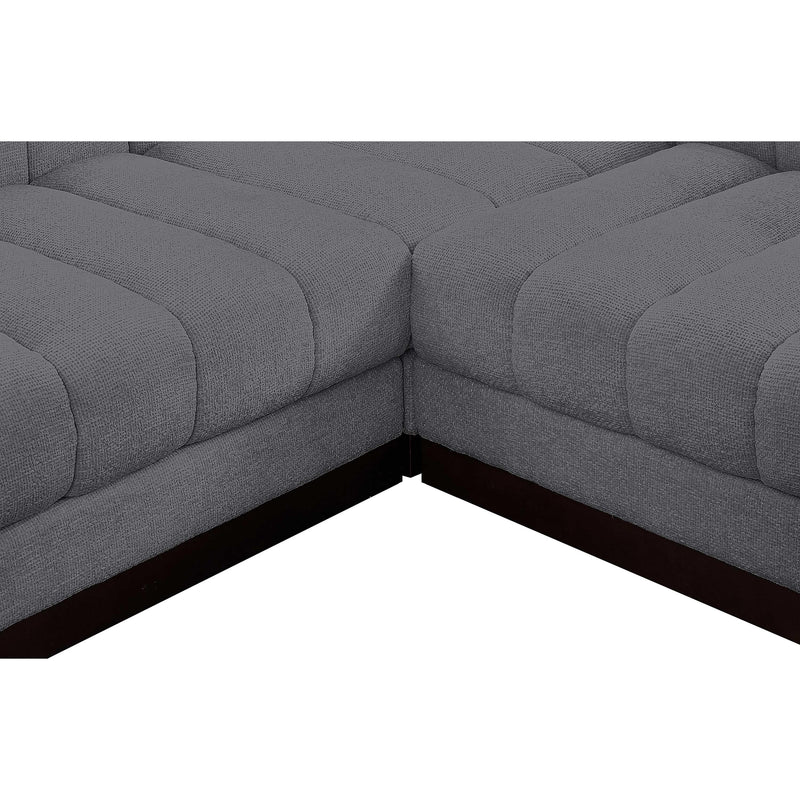 Meridian Quinn Grey Chenille Fabric Modular Sectional IMAGE 15