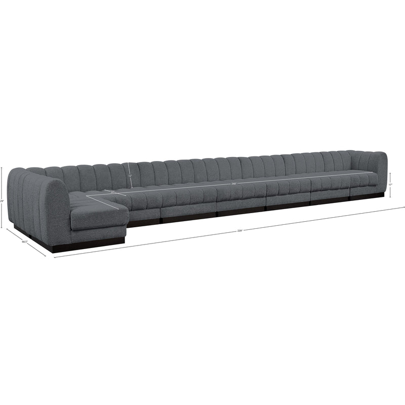 Meridian Quinn Grey Chenille Fabric Modular Sectional IMAGE 18