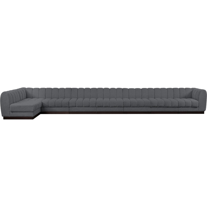 Meridian Quinn Grey Chenille Fabric Modular Sectional IMAGE 4