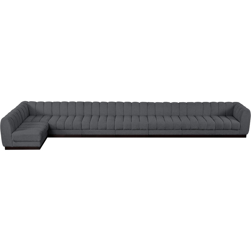 Meridian Quinn Grey Chenille Fabric Modular Sectional IMAGE 5