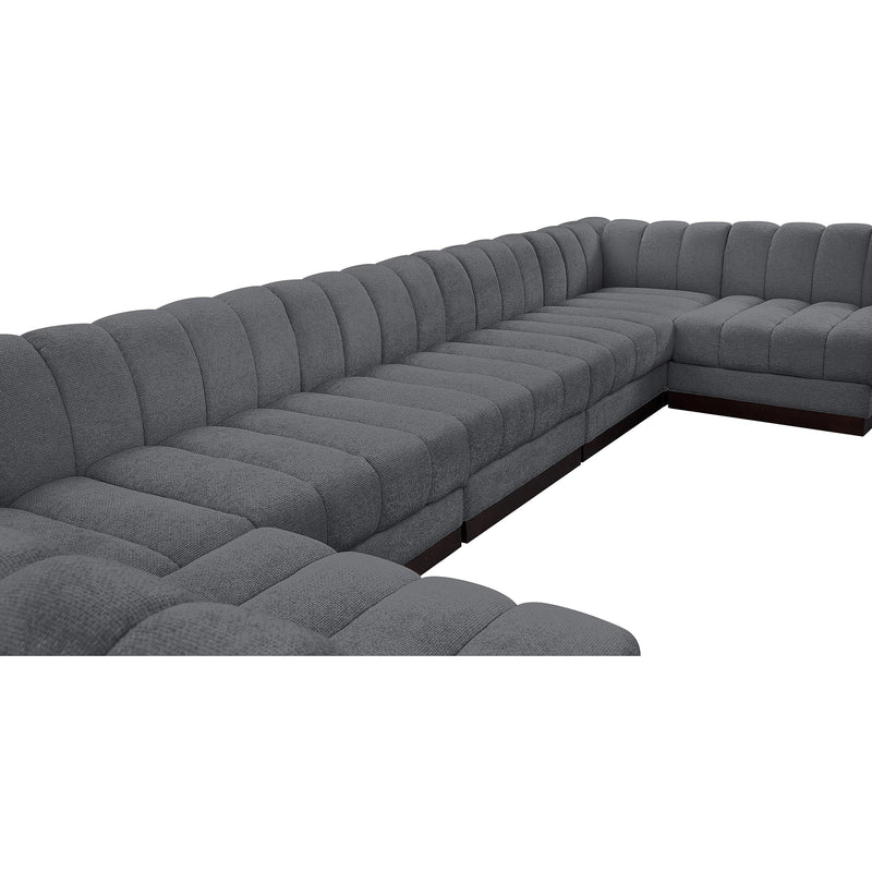 Meridian Quinn Grey Chenille Fabric Modular Sectional IMAGE 12