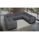 Meridian Quinn Grey Chenille Fabric Modular Sectional IMAGE 2