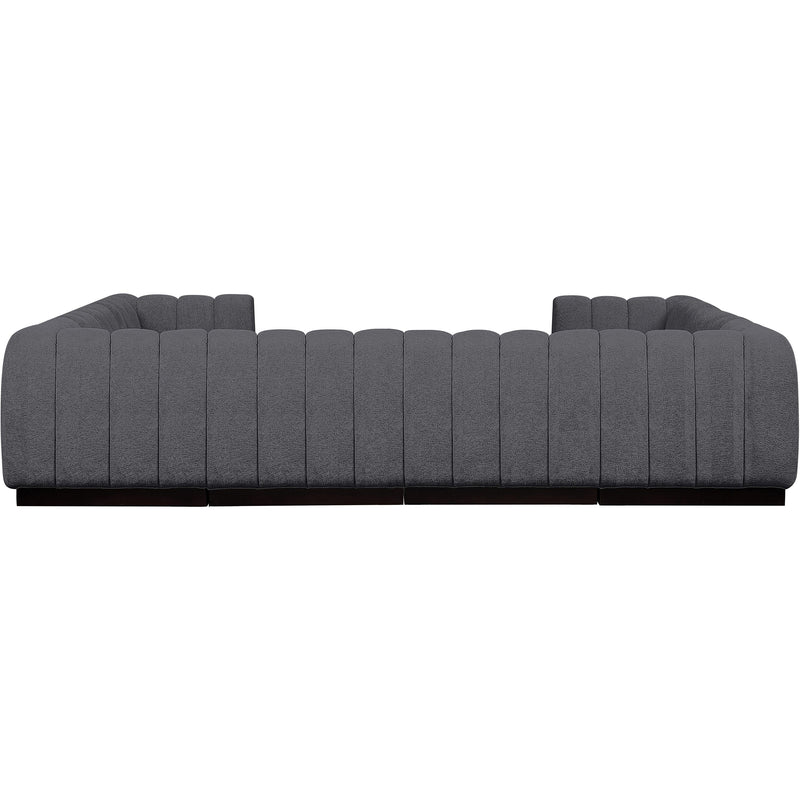 Meridian Quinn Grey Chenille Fabric Modular Sectional IMAGE 3