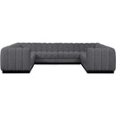 Meridian Quinn Grey Chenille Fabric Modular Sectional IMAGE 4