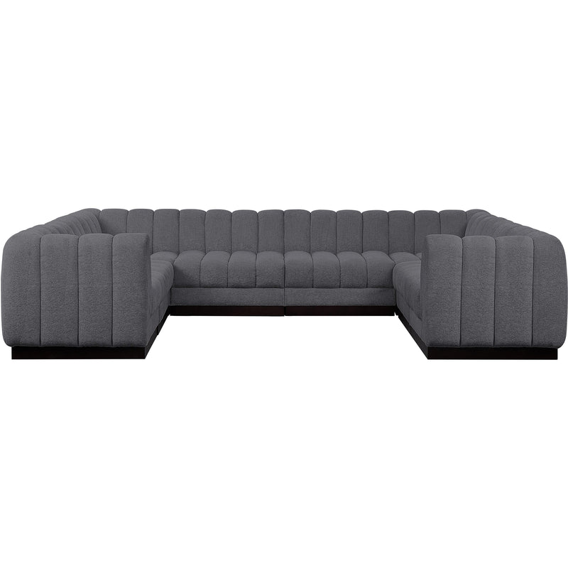 Meridian Quinn Grey Chenille Fabric Modular Sectional IMAGE 4