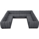 Meridian Quinn Grey Chenille Fabric Modular Sectional IMAGE 5
