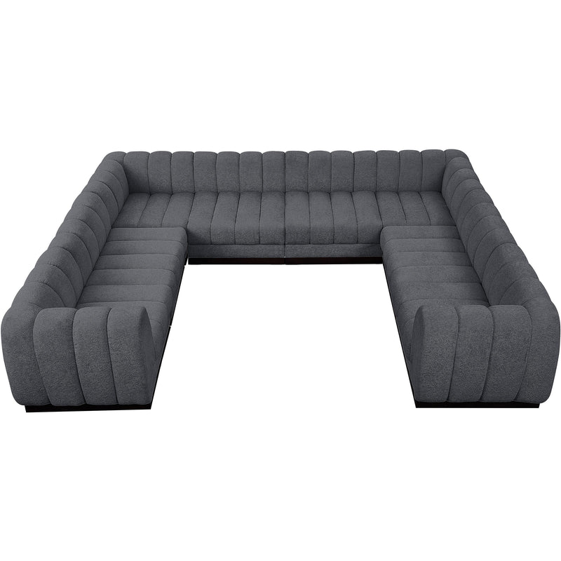 Meridian Quinn Grey Chenille Fabric Modular Sectional IMAGE 5