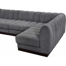 Meridian Quinn Grey Chenille Fabric Modular Sectional IMAGE 10