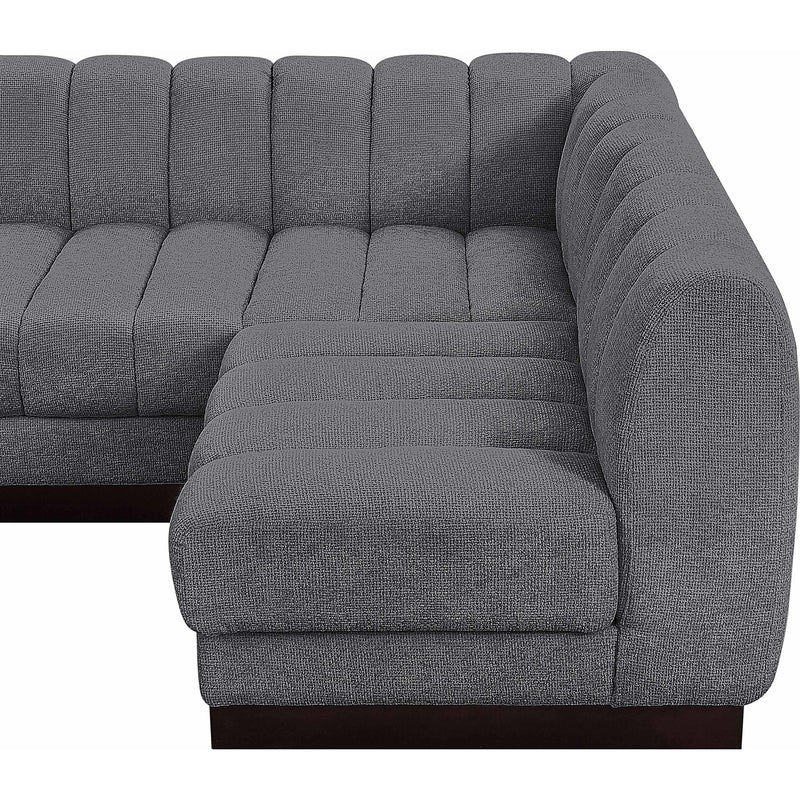 Meridian Quinn Grey Chenille Fabric Modular Sectional IMAGE 12